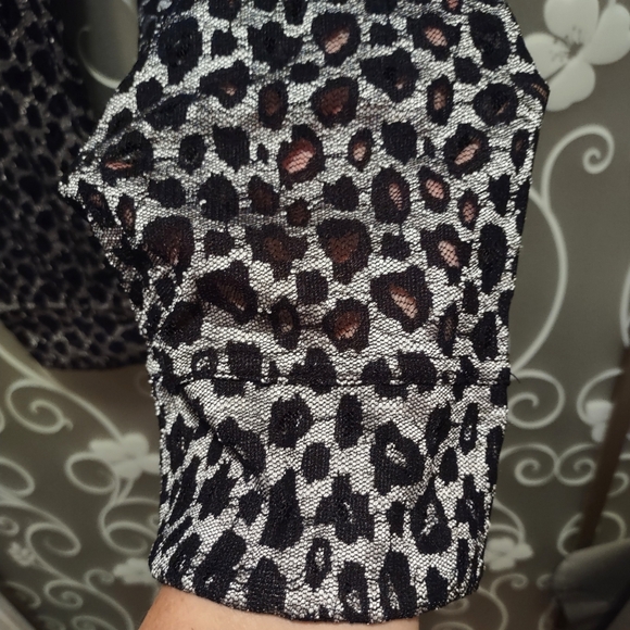 WOMENS SEXY SEE THROUGH LEOPARD CAPRI LEGGINGS SIZE M - Picture 3 of 5